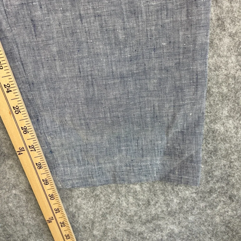 Jos A Bank Reserve Linen Blend Pants Mens 34x30 Blue Tailored Fit Drawstring